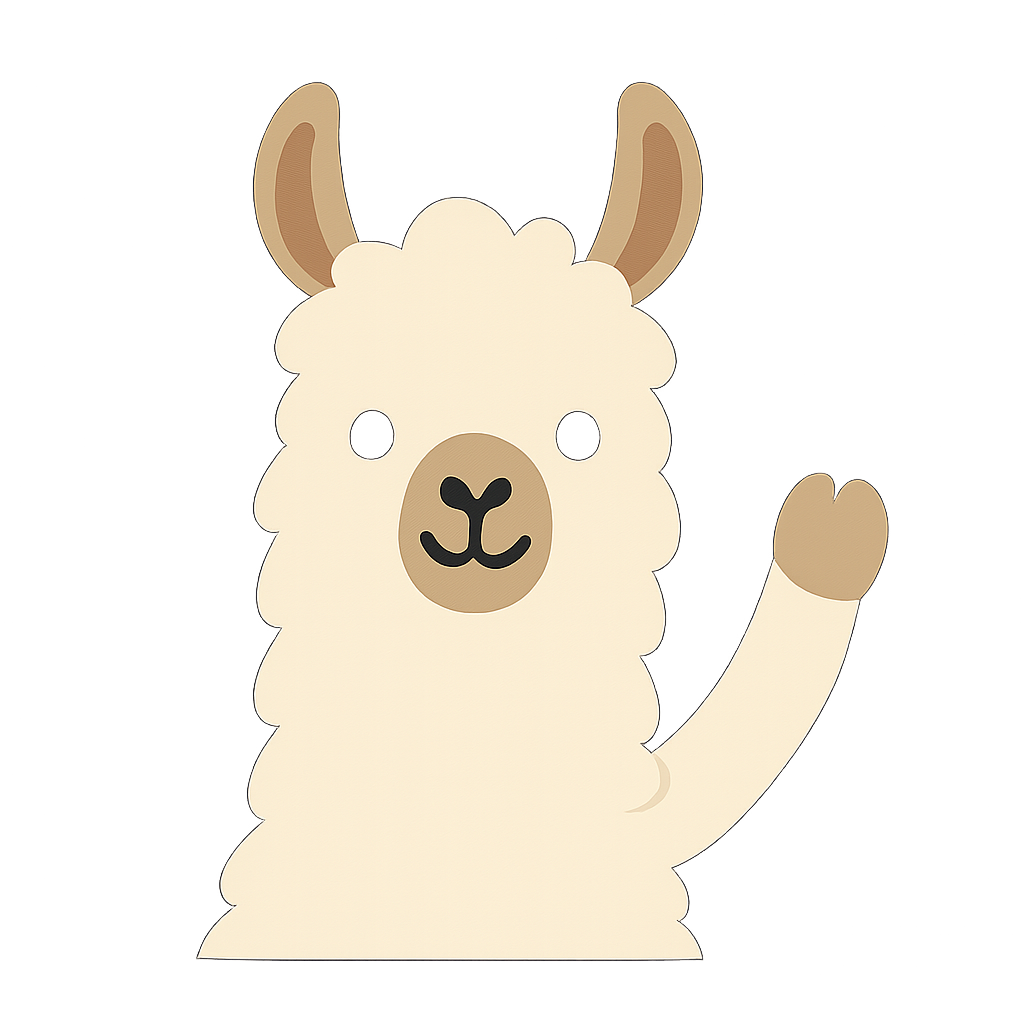LSM llama mascot waving